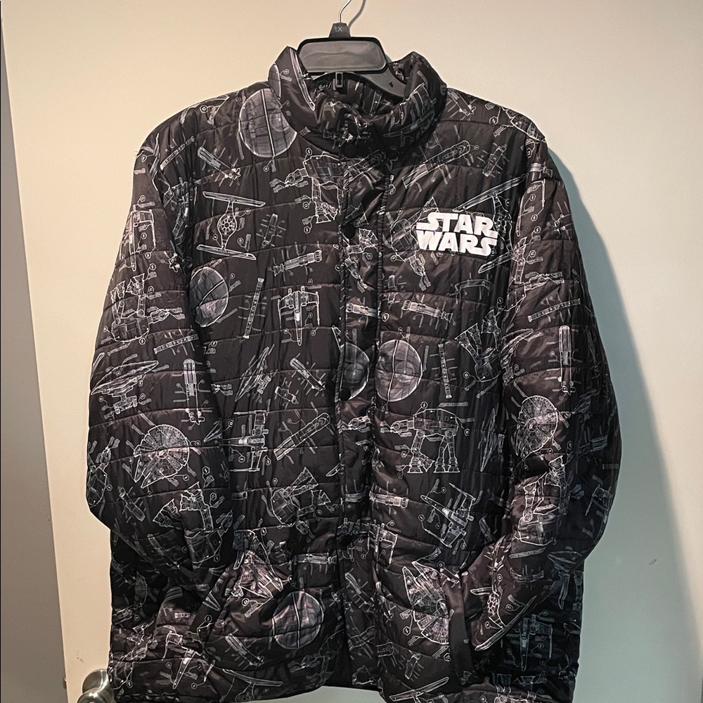 Star Wars Black and Gray Puffer Jacket